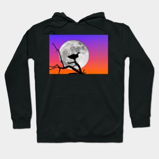 Vulture Silhouetted Against Supermoon Hoodie